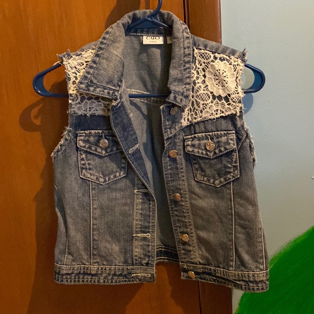 Cato girls denim vest